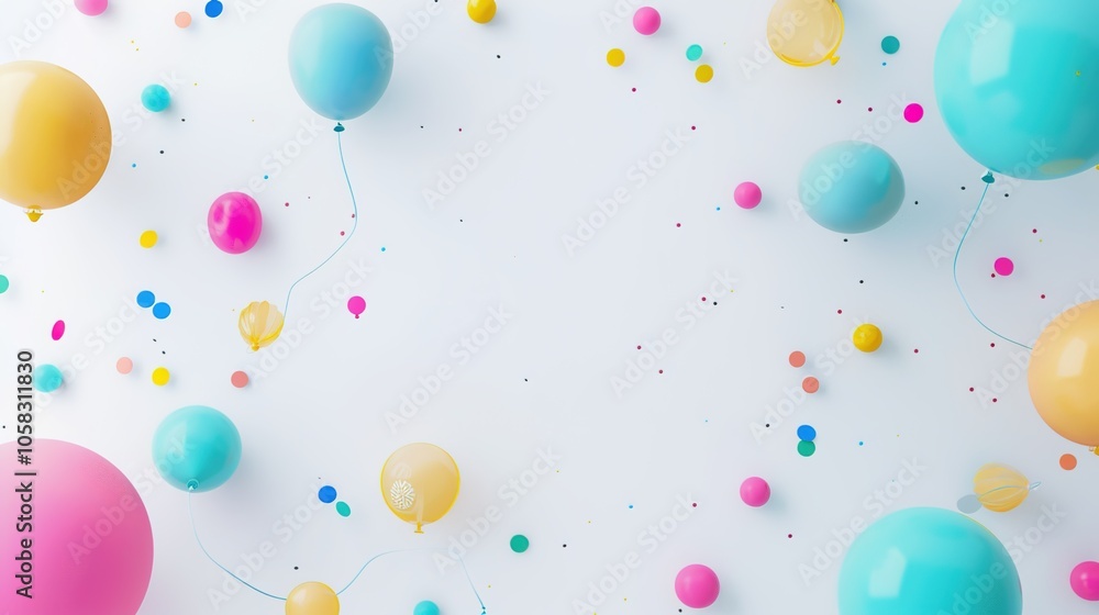 White background with colorful balloons floating creates a whimsical and enchanting scene. A delightful blend of purity and celebration, perfect for adding a touch of magic to any project. White background with colorful balloons floating creates a whimsical and enchanting scene. A delightful blend of purity and celebration, perfect for adding a touch of magic to any project.