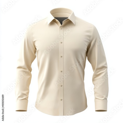 realistic high quality color Cream shirt mockup isolated 