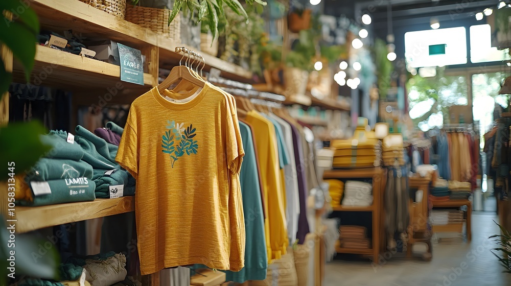 Sustainable and Eco-friendly Shirt Display in a Stylish Store Sustainable and Eco-friendly Shirt Display in a Stylish Store