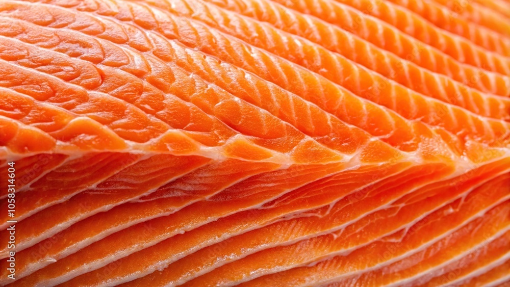 Close-up of salmon flesh with visible slime trails, seafood, aquarium fish, raw fish, fish handling, fish scales Close-up of salmon flesh with visible slime trails, seafood, aquarium fish, raw fish, fish handling, fish scales