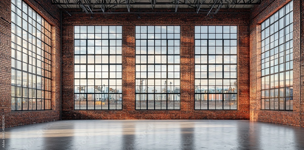 A large, empty industrial hall with brick walls and glass windows, 3D rendering, 8K, ultra-realistic. --ar 125:62 --quality 2 --style raw --v 6.1 Job ID: 76f6cabb-21ef-493a-b422-4db966f2bb51 A large, empty industrial hall with brick walls and glass windows, 3D rendering, 8K, ultra-realistic. --ar 125:62 --quality 2 --style raw --v 6.1 Job ID: 76f6cabb-21ef-493a-b422-4db966f2bb51