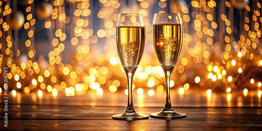 Elegant Champagne Toast with Golden Bokeh Lights – Festive Ambiance, Celebration, and Luxury in Architectural Photography Elegant Champagne Toast with Golden Bokeh Lights – Festive Ambiance, Celebration, and Luxury in Architectural Photography