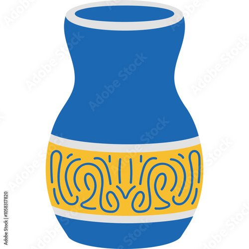 Antique Flower Vase Illustration