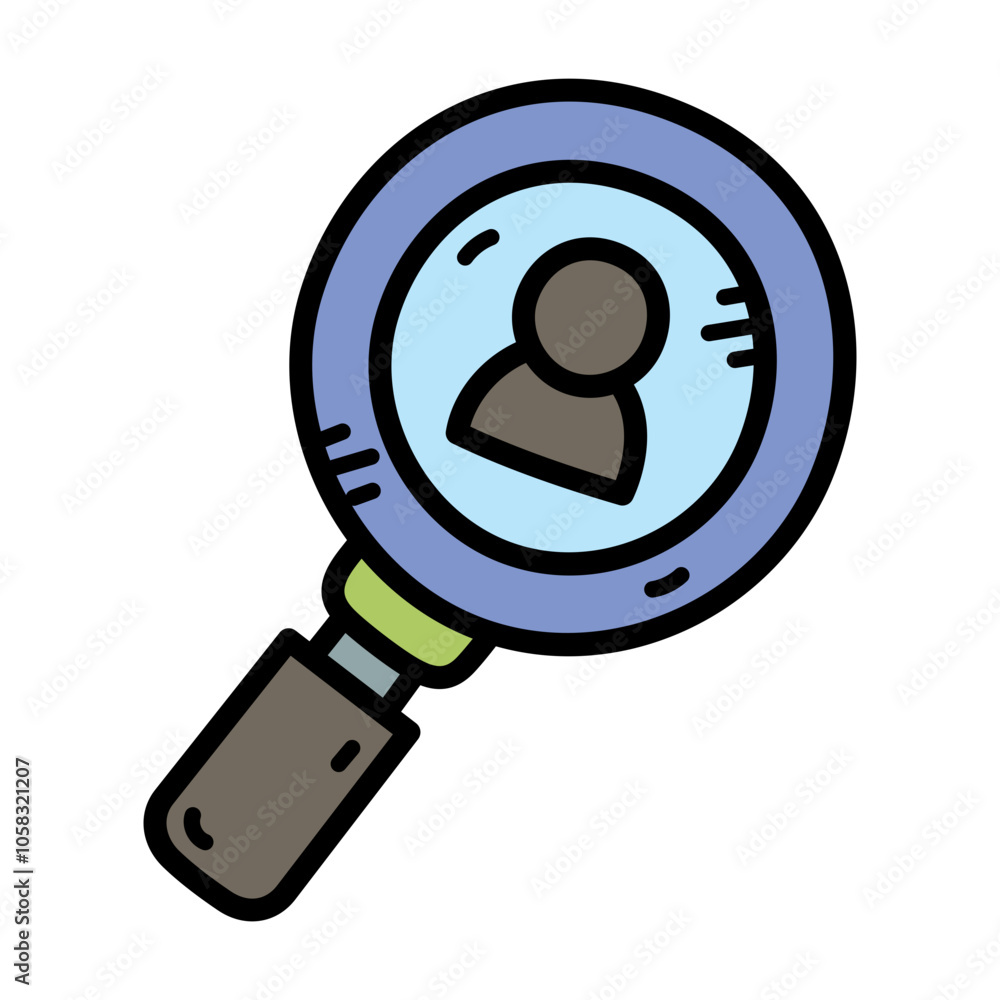Magnifying Glass Doodle Illustration