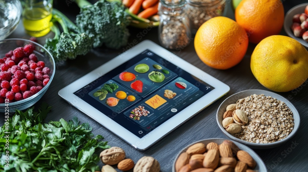 Fototapeta premium A hyper-detailed shot of a digital tablet displaying a