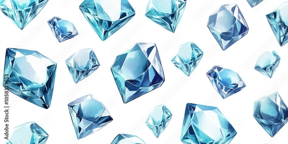Blue Diamonds White Background Blue Diamonds White Background