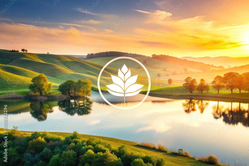 Minimalist Logo Design in Serene Landscape Setting, Nature-Inspired ...