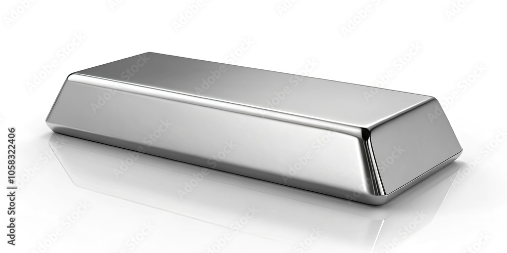 Minimalist Product Photography of a Single Bar of Platinum on White Background for Luxury and Investment Concepts Minimalist Product Photography of a Single Bar of Platinum on White Background for Luxury and Investment Concepts