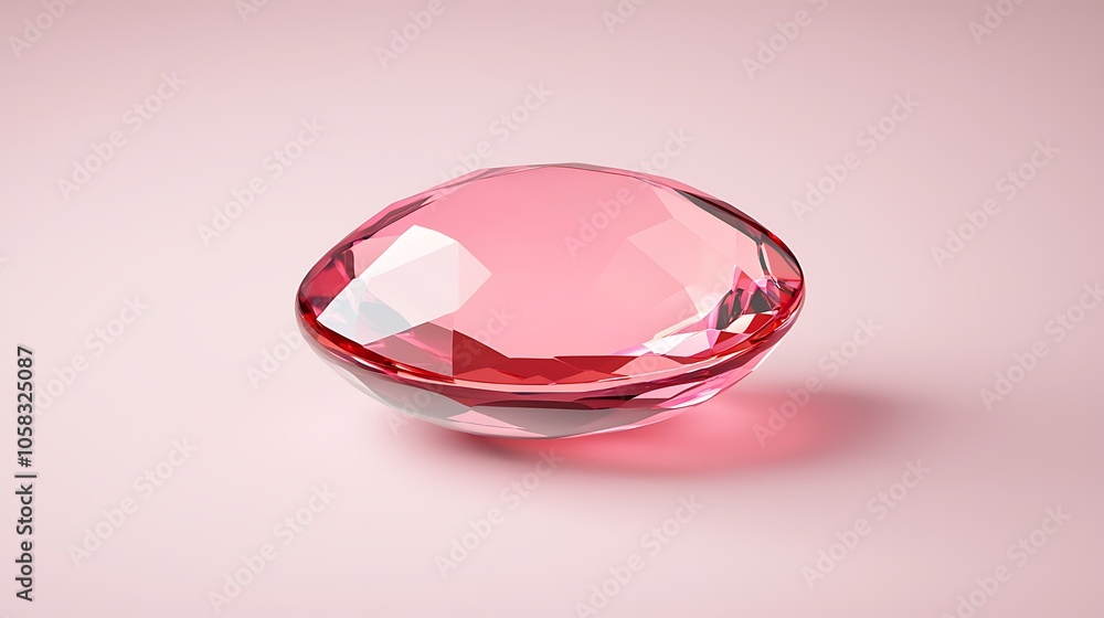 Glossy Jewel with Elegant Finish on Pink Background Glossy Jewel with Elegant Finish on Pink Background