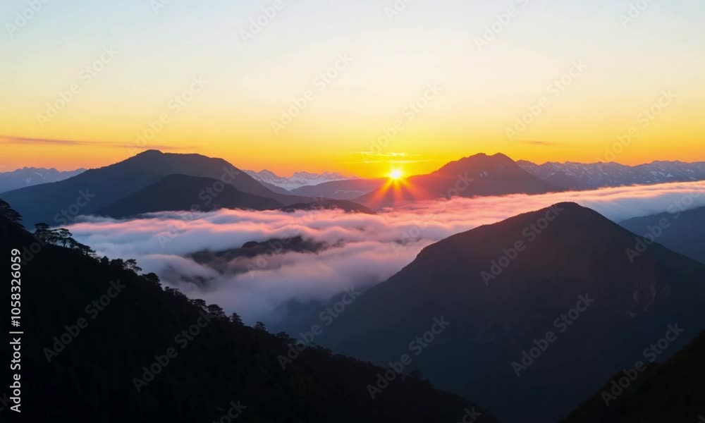 sunrise over the mountains