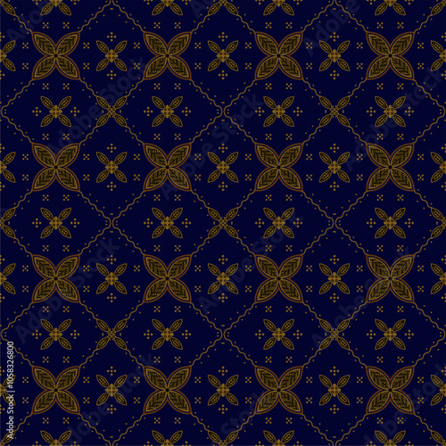 Javanese Batik Seamless Pattern, Batik design, repetition modern pattern, background, decorative. Seamless Pattern