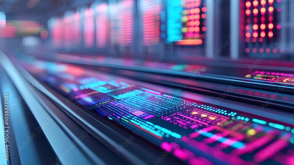 Obraz premium Futuristic Server Room Technology