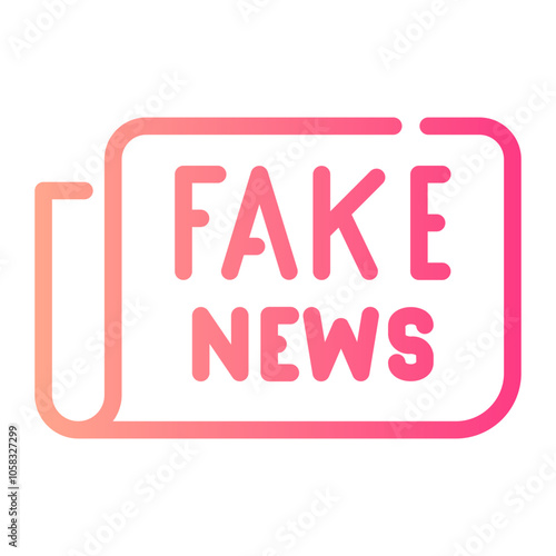 fake news Line Gradient Icon