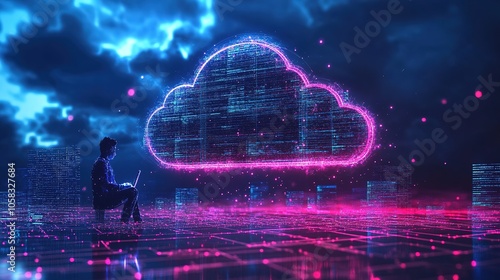 Engineer managing cloud migration for a global company, ensuring smooth data transfer and minimal downtime.
