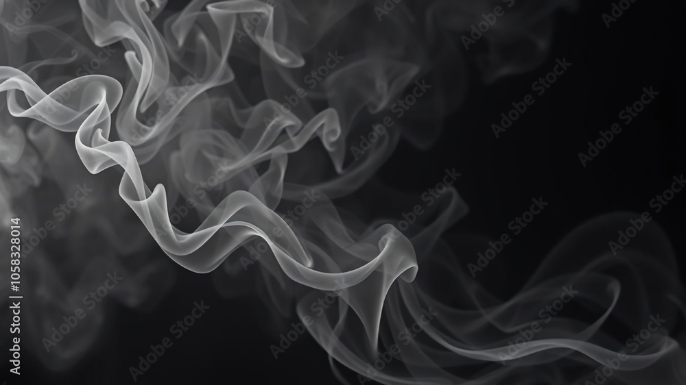 Fototapeta premium Abstract and swirling smoke texture in black and white hues, smoke, artistry, motion