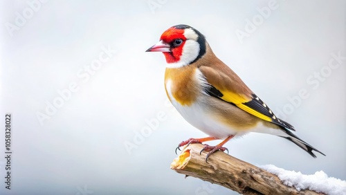 Stunning Panoramic Photography of Finch Silhouette Against a Pure White Background, Capturing the Elegance of Nature in Minimalist Style, Perfect for Art Prints and Wildlife Enthusiasts