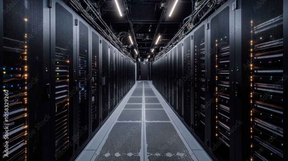 A sleek server room filled with Google DeepMind A sleek server room filled with Google DeepMind
