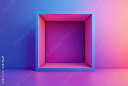 Pink and Blue Box on Purple Surface