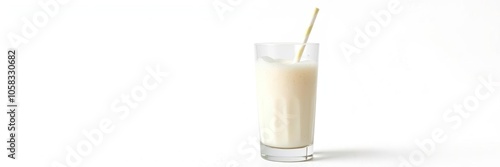 A refreshing and bubbly glass of fizzy milk on a white background, perfect for any occasion, glass, party