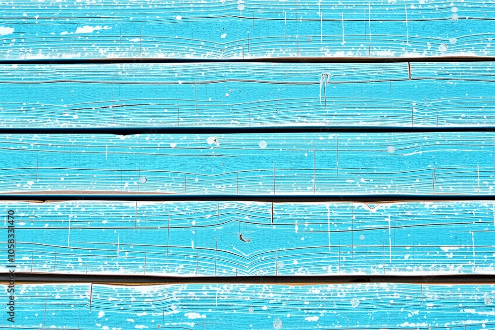 Obraz premium Weathered Wooden Planks with Peeling Blue and White Paint.generative AI