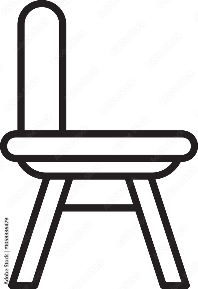 Fototapeta premium Chair Icon Line Art