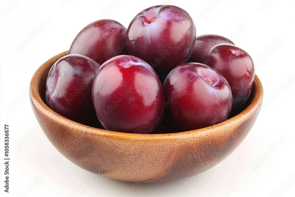 Fototapeta premium Ripe plums in bowl.
