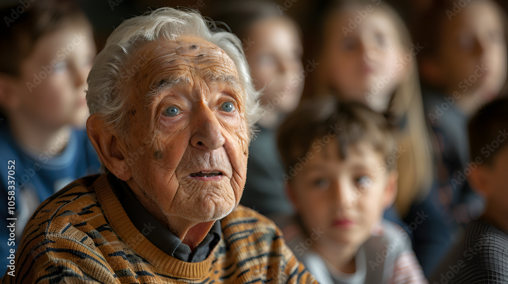 Old wise man with white beard, grandfather, generative ai Old wise man with white beard, grandfather, generative ai