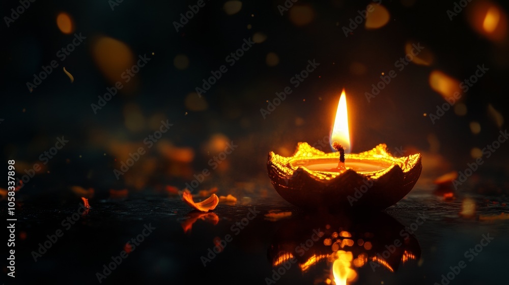 Happy Diwali elegant diya background with text space concept Happy Diwali elegant diya background with text space concept