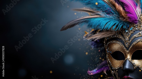 Masquerade elegance: carnival Venetian mask blending tradition, mystery, reflecting intricate craftsmanship, timeless allure of hidden identities during vibrant festivities.