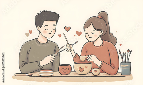 Whimsical Heartfelt Scenes of Love and Friendship. Engaging in Joyful and Romantic Moments in Vibrant Settings