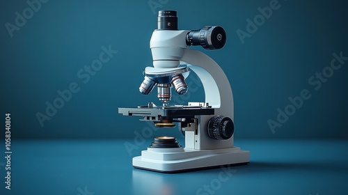 Microscope on a Blue Background