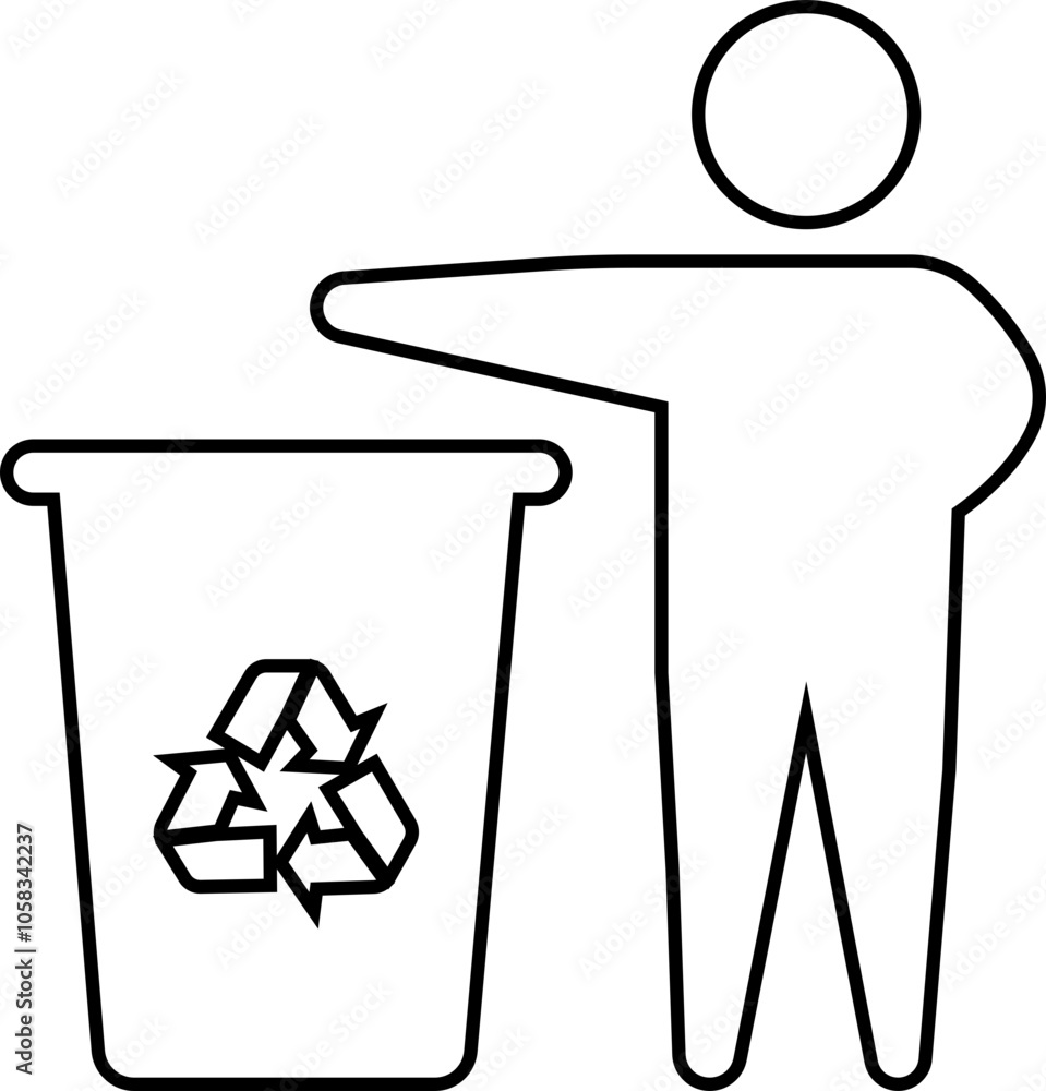 Man Throw Garbage linear icon. Recycling Trash Littering Symbol. Keep it clean vector illustration isolated on transparent background. Environmental Awareness, Public Health and Cleanliness Campaign. Man Throw Garbage linear icon. Recycling Trash Littering Symbol. Keep it clean vector illustration isolated on transparent background. Environmental Awareness, Public Health and Cleanliness Campaign.