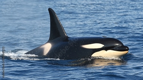 Killer Whale (Orca) Swimming in Ocean