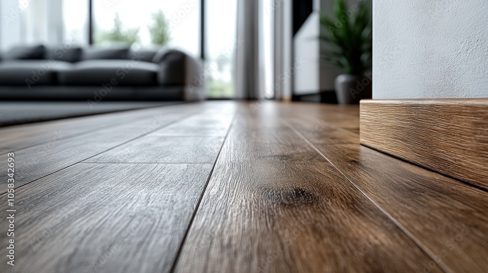 Close-up View of Modern Wood Flooring in Interior Design Close-up View of Modern Wood Flooring in Interior Design
