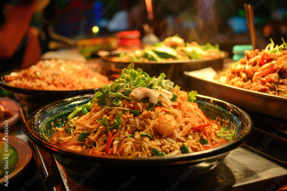 Delicious Asian Street Food Assortment with Noodles and Vegetables
Delicious Asian Street Food Assortment with Noodles and Vegetables