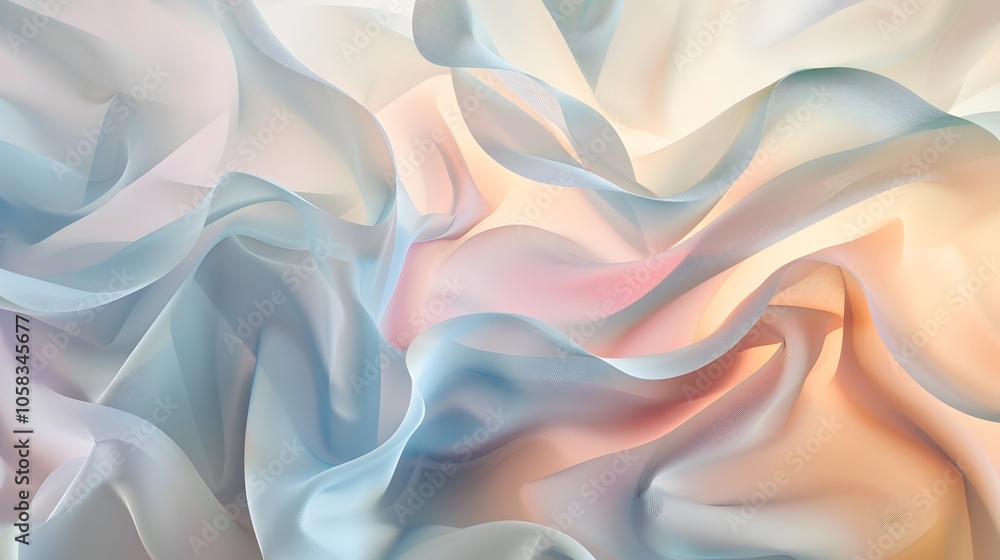 Obraz premium Abstract Flow of Soft Undulating Shapes in Pastel Tones
