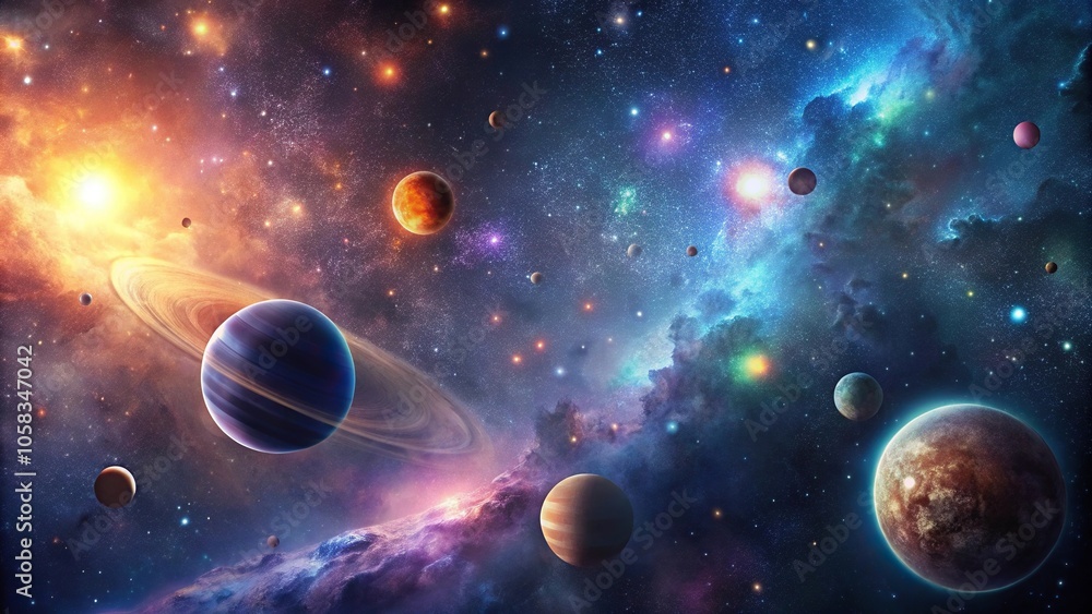 Dark nebula with stars and planets in a deep black background wallpaper, starry night sky, nebulae, planetary system, interstellar gas Dark nebula with stars and planets in a deep black background wallpaper, starry night sky, nebulae, planetary system, interstellar gas