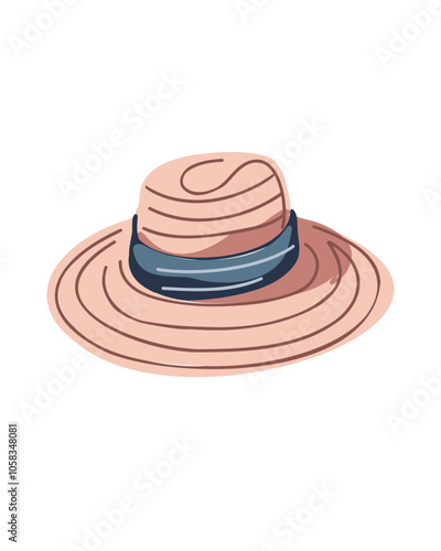 Elegant women's hat with a wide brim, minimalist design, soft pastel colors