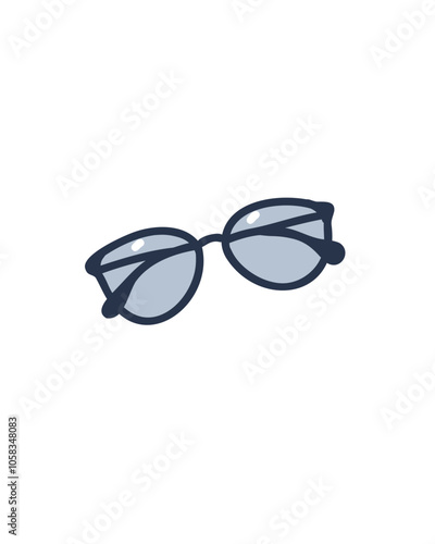 Classic round glasses with metal frame, simple and elegant