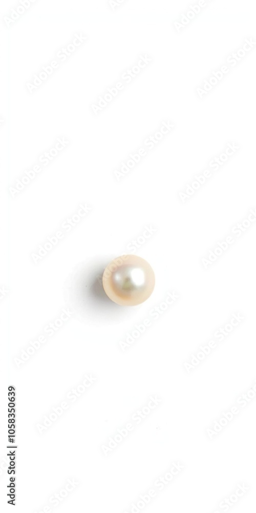 Shiny single pearl isolated on crisp white background, closeup, isolated, jewelry Shiny single pearl isolated on crisp white background, closeup, isolated, jewelry