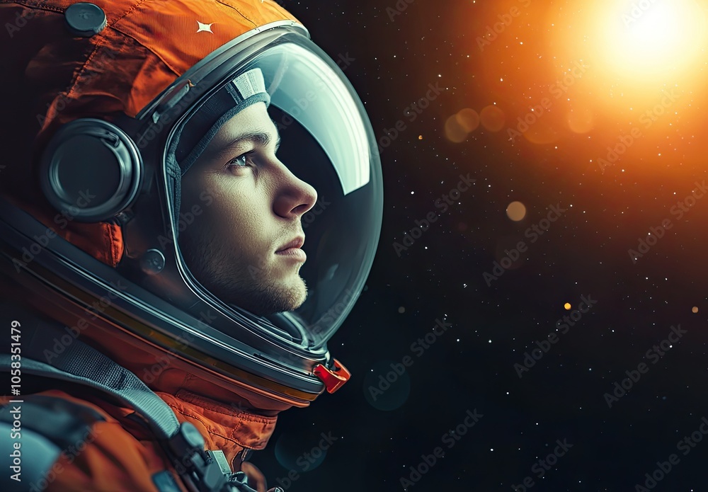 Portrait of an astronaut in space Portrait of an astronaut in space