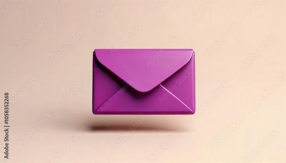 A vibrant purple envelope against a soft beige backdrop, evoking a sense of creativity and style in design. A vibrant purple envelope against a soft beige backdrop, evoking a sense of creativity and style in design.