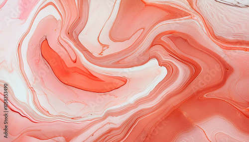 Fluid Coral Hues: Abstract Art