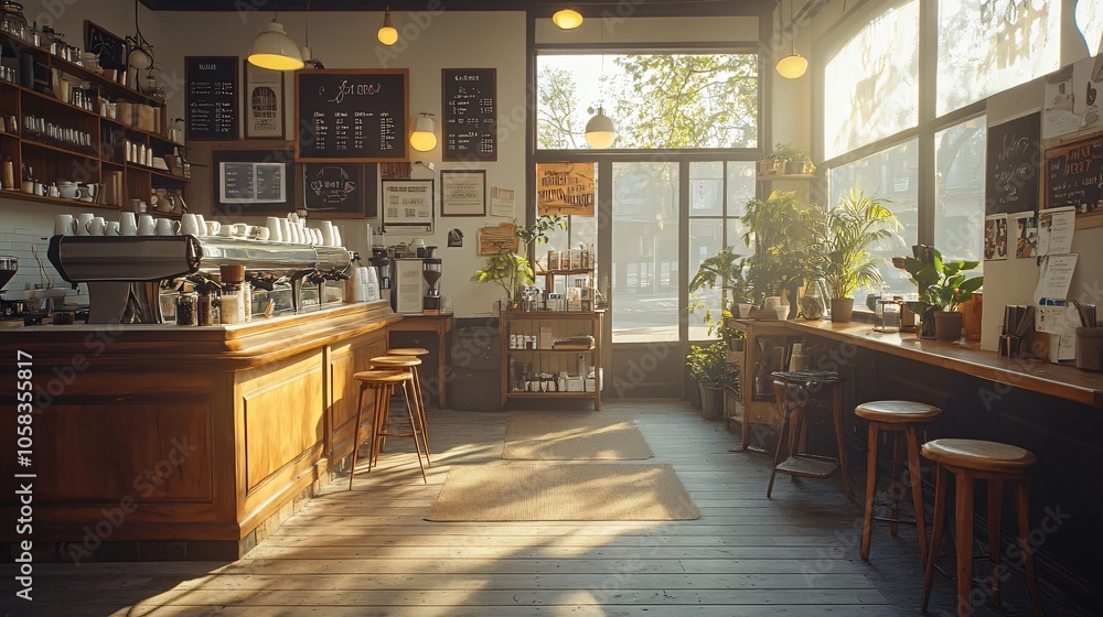 Modern Coffee Shop Interior with Cozy Atmosphere and Stylish Décor for a Relaxing Experience Modern Coffee Shop Interior with Cozy Atmosphere and Stylish Décor for a Relaxing Experience