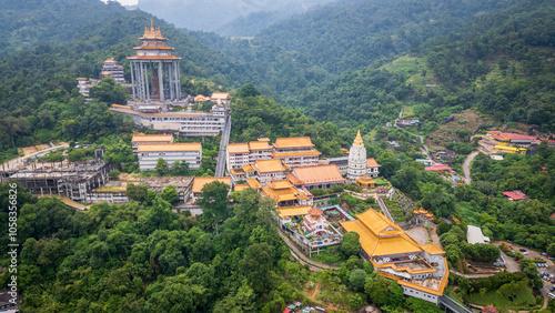 Aerial view of Kek Lok Si Temple in George Town Penang Malaysian 