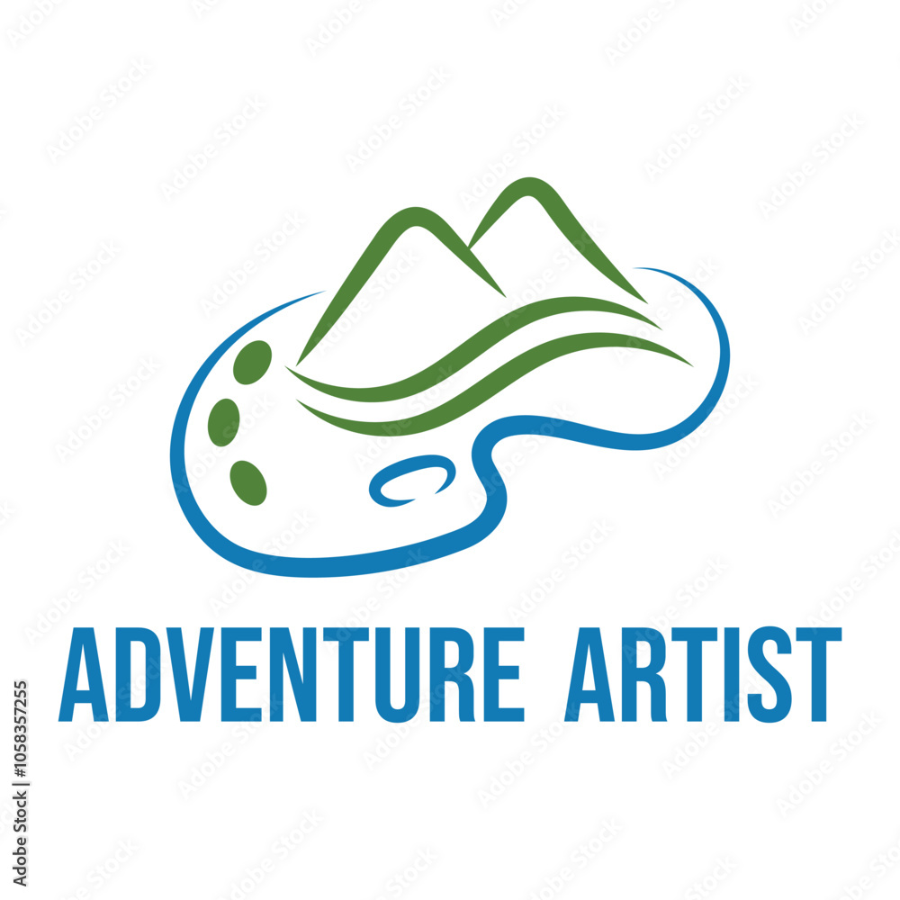 Fototapeta premium adventure artist flat minimalist logo design