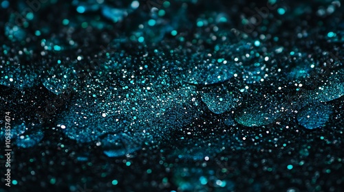 Abstract Background with Blue Glitter, Sparkling Texture for Design and Background Subtle Blur Background with Space for Custom Text