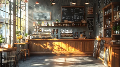 Wallpaper Mural Modern Coffee Shop Interior with Cozy Atmosphere and Stylish Décor for a Relaxing Experience Torontodigital.ca