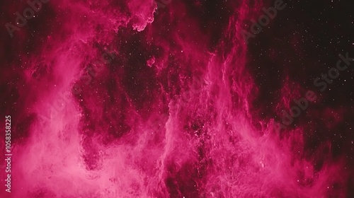 Cosmic Pink Nebula: A Surreal Universe of Stars and Galaxy Plain Textured Background for Web Design and Copy