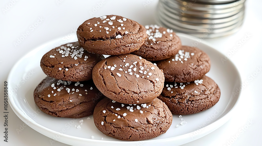 Delicious vegan chocolate cookies topped with sea salt for a sweet indulgence Delicious vegan chocolate cookies topped with sea salt for a sweet indulgence